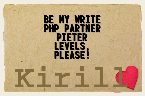 Be My Write Php Partner Pieter Levels, Please!